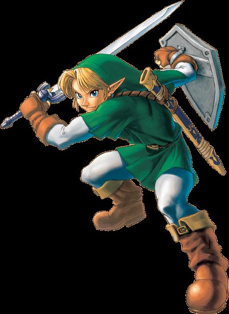 Link getting ready to swing his sword