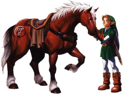 Link Standing with Epona