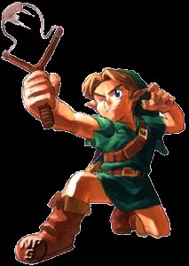 Link using his slingshot